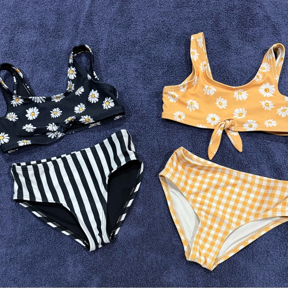 Old Navy Kids Swim Bikinis - Black, Orange, White